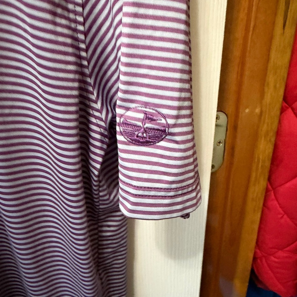 FootJoy FJ Iverness Club ProDry Golf Polo Shirt Purple Striped M Athleisure - Picture 9 of 11